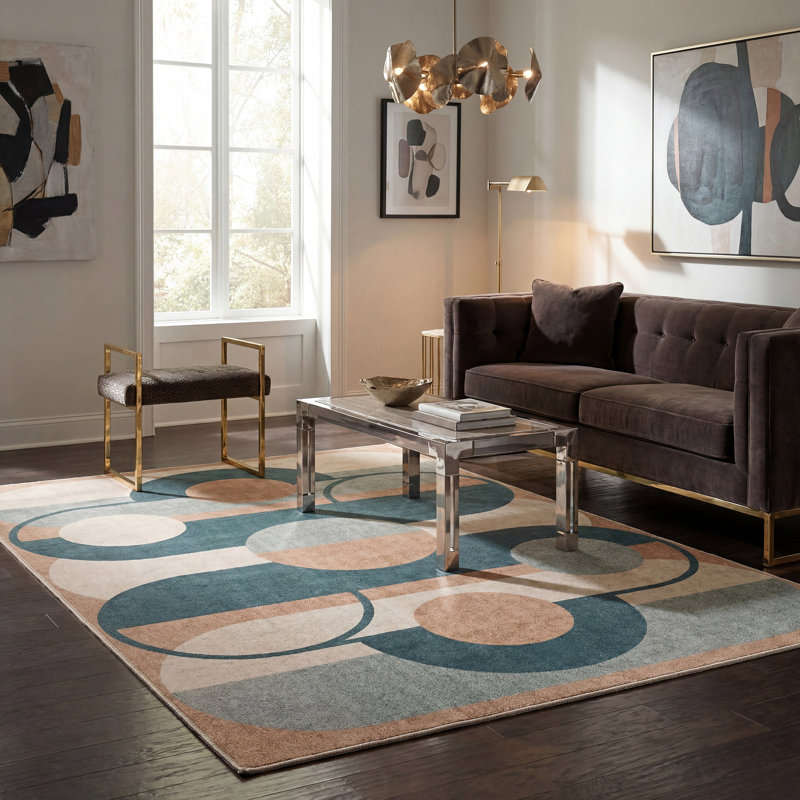 Tapis lavable géométrique Modern Relic de Society6, Rectangle 7'6" x 9'6"