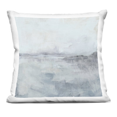 Mist Horizon Abstract Decorative Printed Throw Pillow design by June Erica Vess