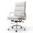 Modern White Leather Office Chair With  Aluminum Alloy Base, Adjustable Swivel Executive Desk Chair With Arms-1419213600