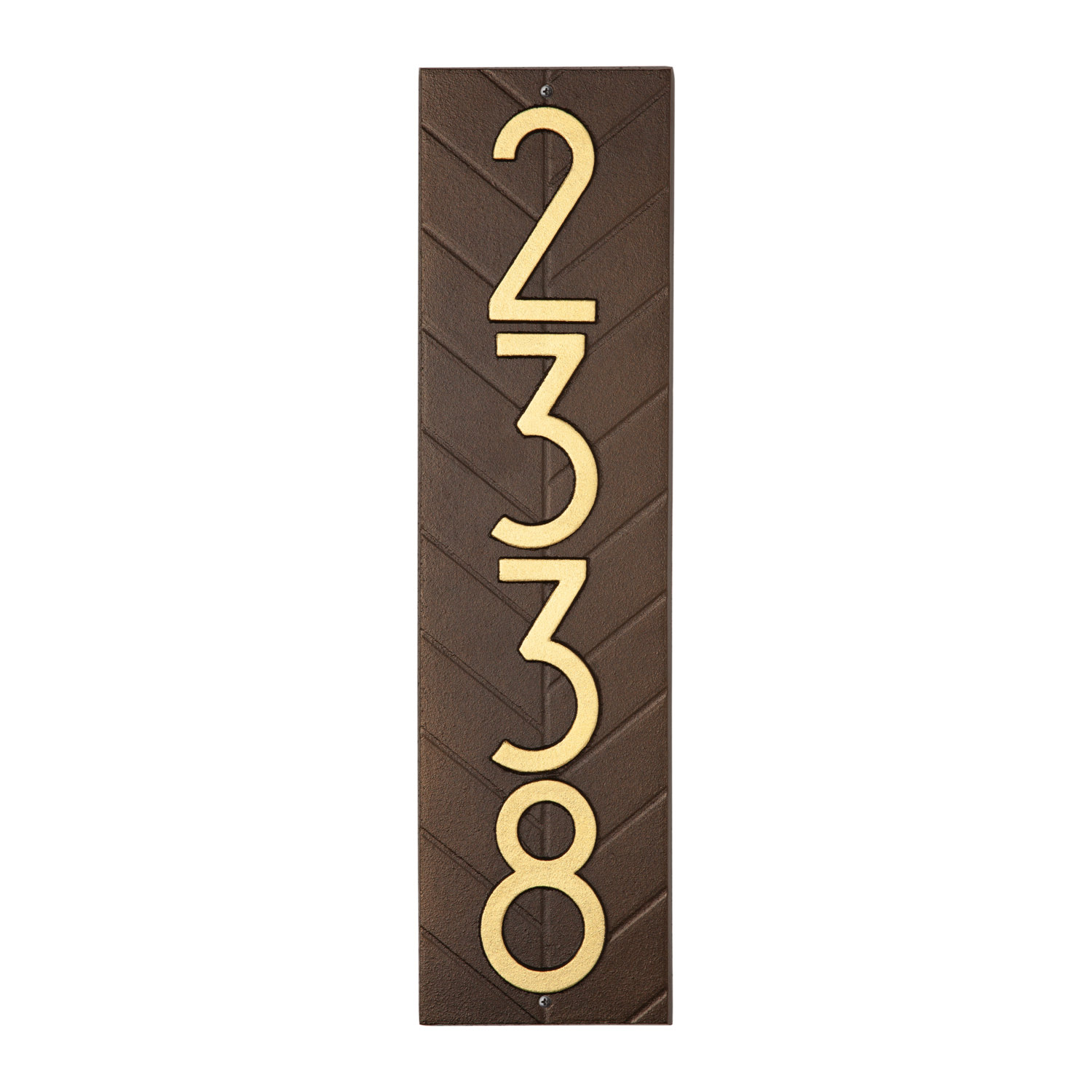 Mid-Century Modern Wall Plaque, Yes, Aged Bronze/Gold
