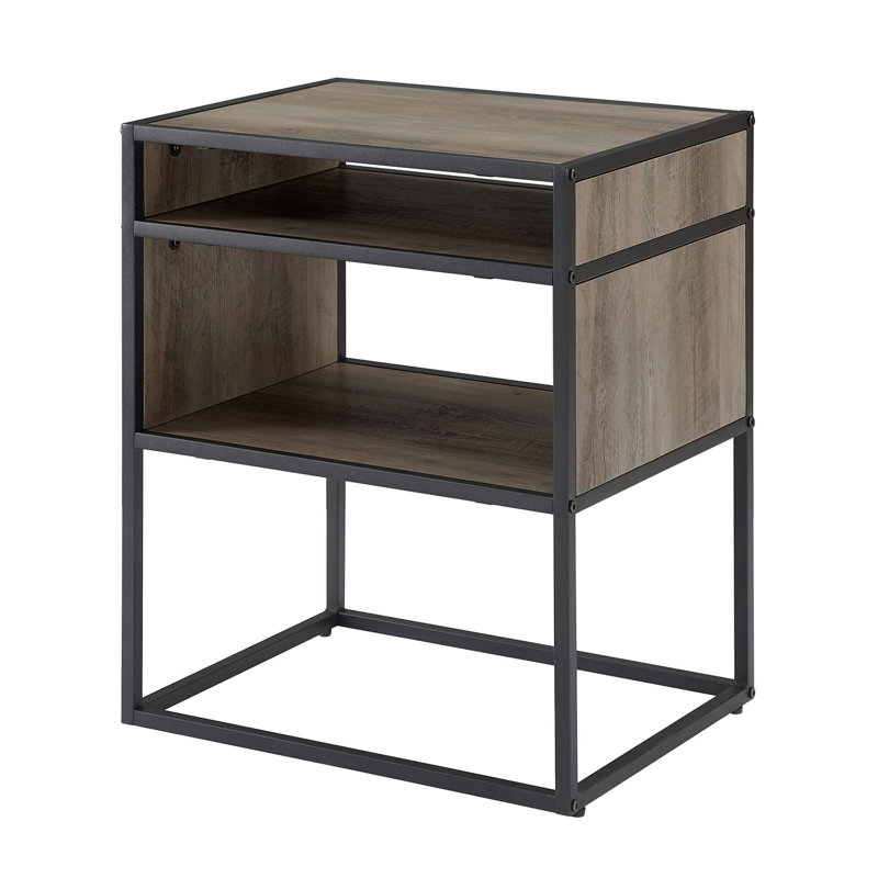 Oswald Frame End Table, Grey Wash