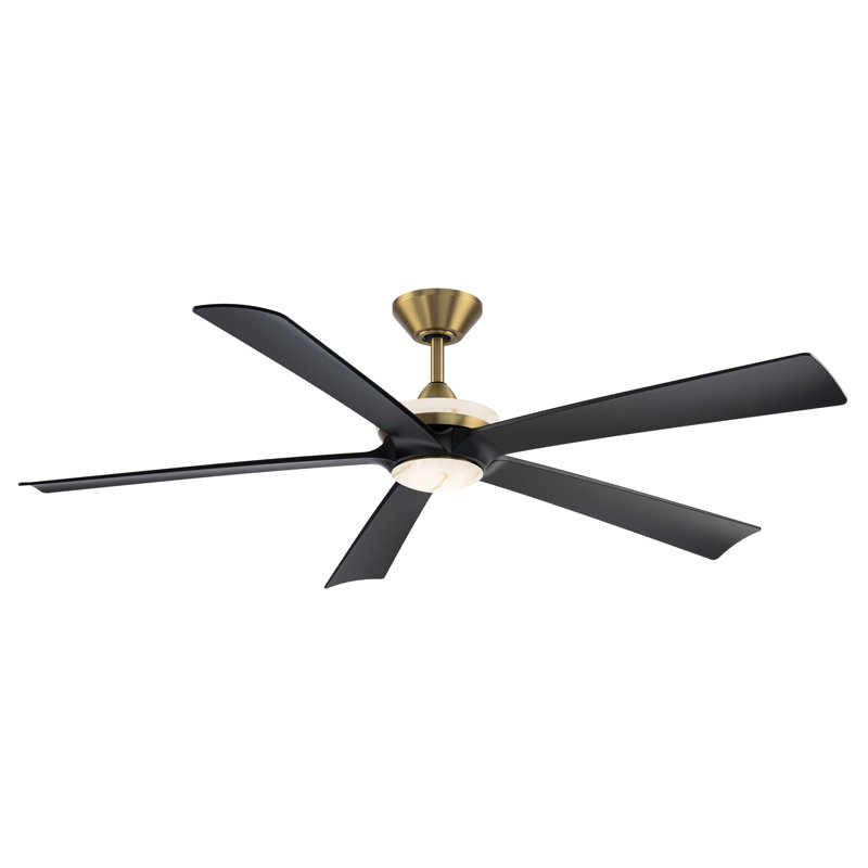 Ventilateur de plafond intelligent à 5 pales Crown avec lumière DEL à intensité variable intégrée et télécommande Bluetooth incluse, température de couleur sélectionnable (2700 K, 3000 K, 3500 K, 4000 K)