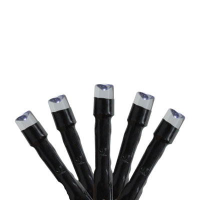 192 Battery Operated White LED 8-Function Christmas Lights - 47.75 ft Black Wire