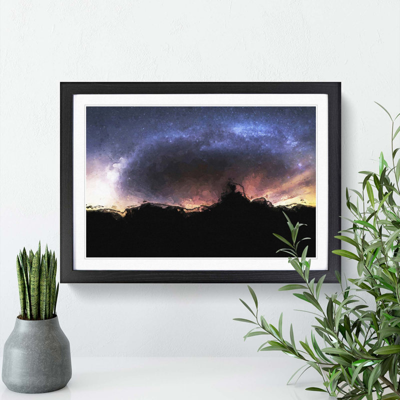 Stars Above Utah - Picture Frame Graphic Art Print, 48cm H x 65cm W x 2cm D, Black Framed