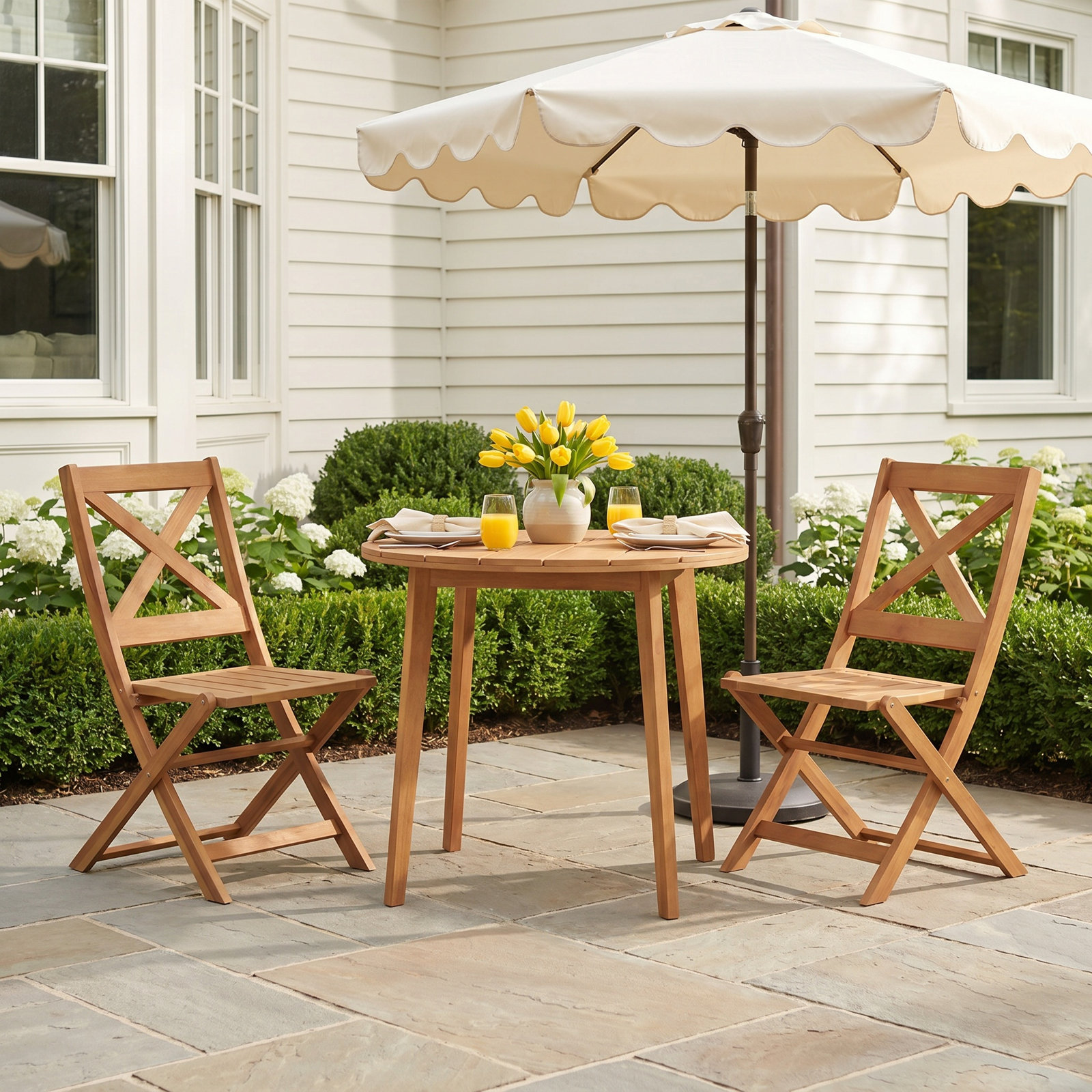Dani 32" Eucalyptus Patio Bistro Set