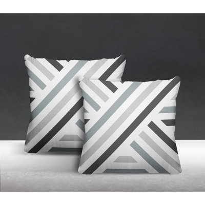  Indoor / Outdoor Striped Square Throw Pillow
