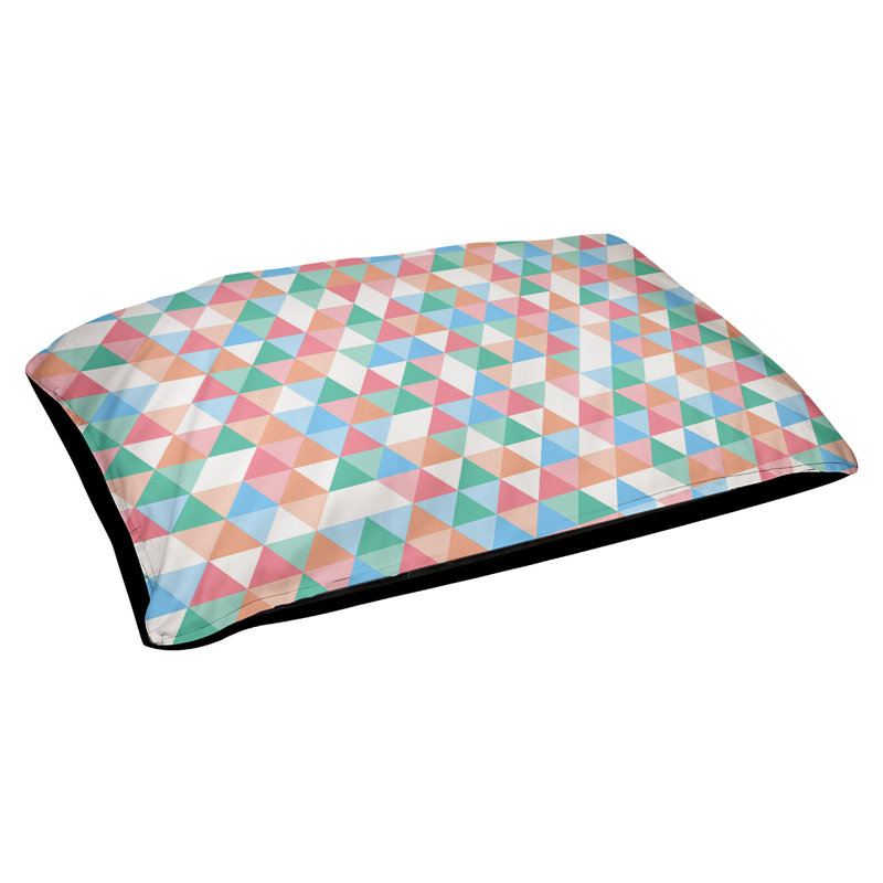 Coussin d’extérieur triangle Campion, Moyen (L 29,5 po x P19,5 po x H 9,5 po), Bleu / Orange