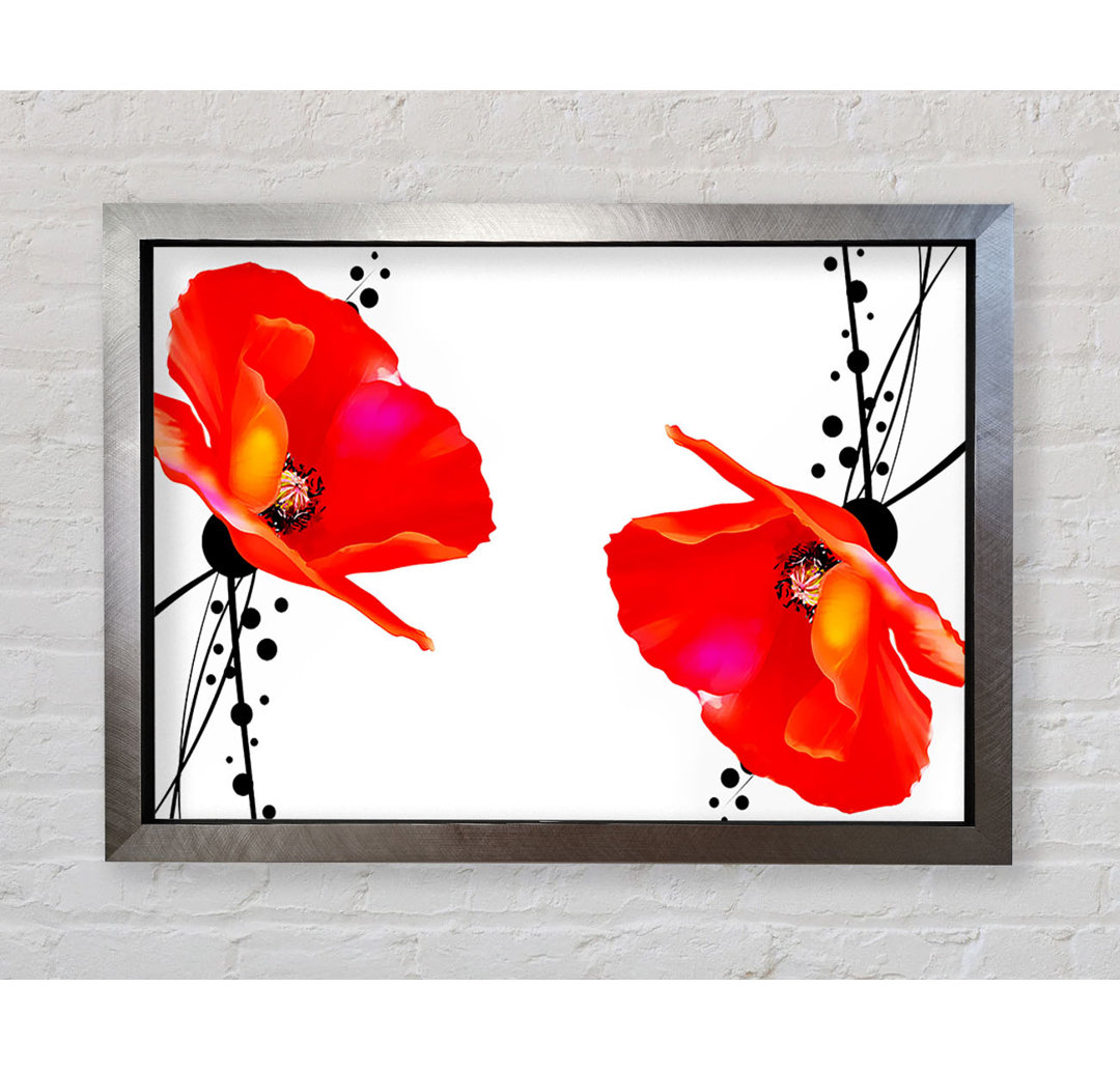 Gerahmter Kunstdruck Twin Poppy Abstract