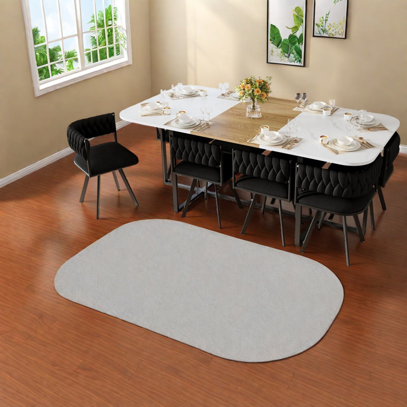 Ensemble de tables de salle à manger spacieuses et modernes, surface fixe en marbre et en bois, 8 chaises en velours pour recevoir