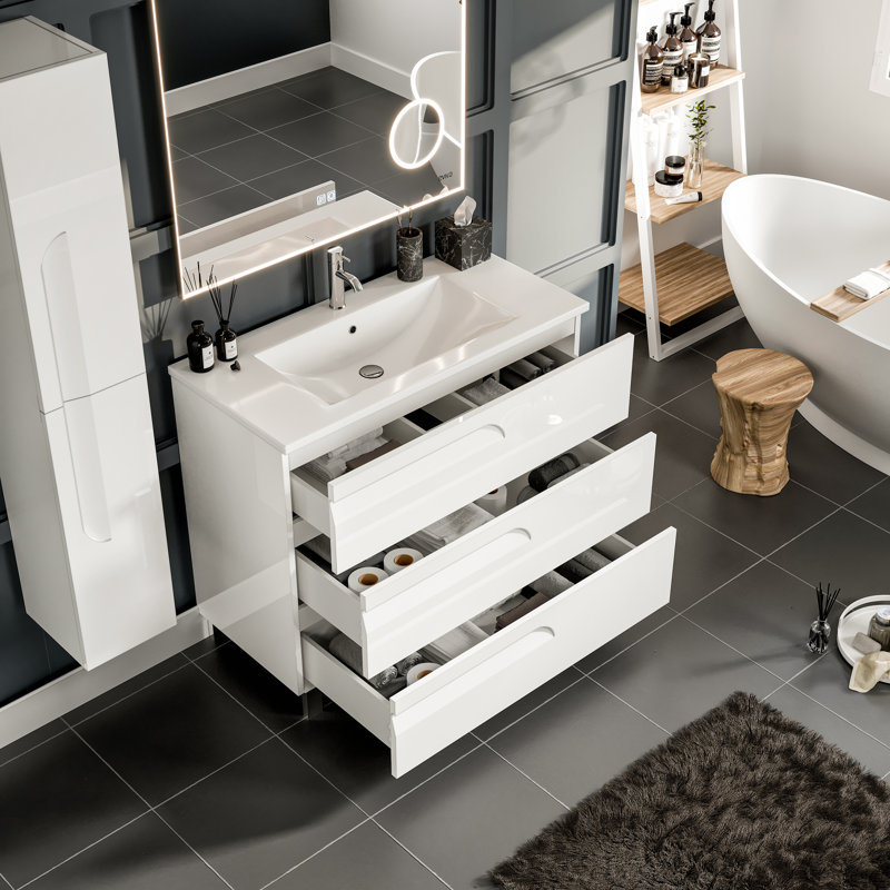 Ensemble de meuble-lavabo simple 39 po Alberthe, Blanc