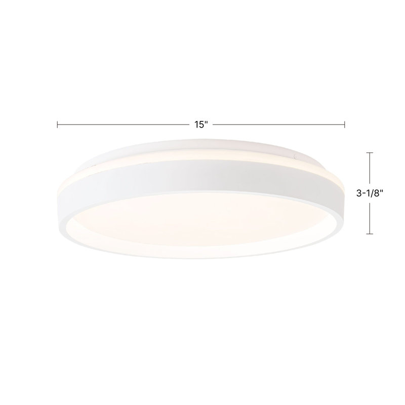 Beanie 15-in White dimmable LED Flush Mount, 16-in, White