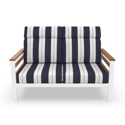 Townsend Metal Outdoor Loveseat With Sunbrella Cushion by Birch Lane