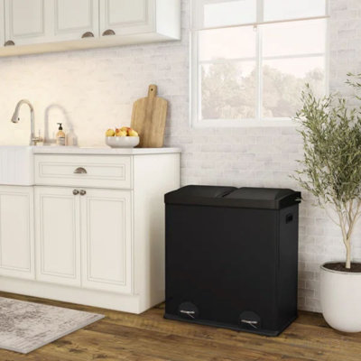 Stainless Steel 2-Compartment Trash Can