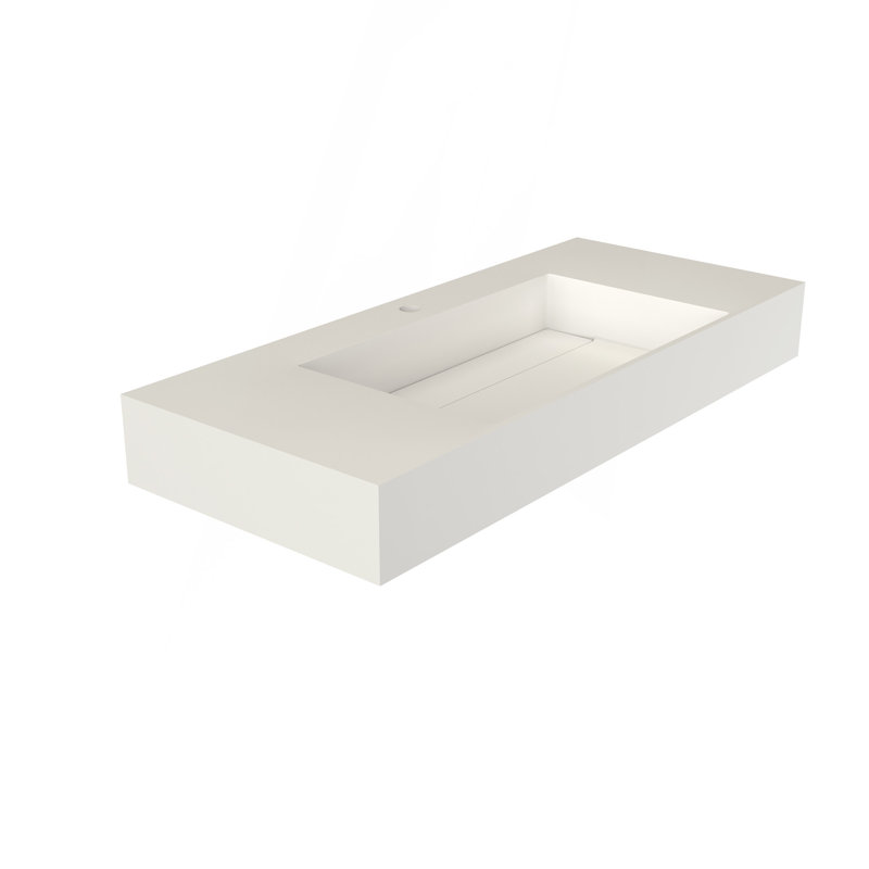 Basin 42" Solid surface , Matte White Color