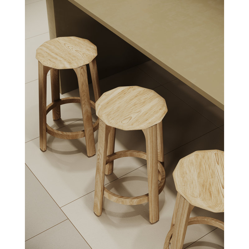 Tabouret de comptoir Diamond, Bois de frêne naturel