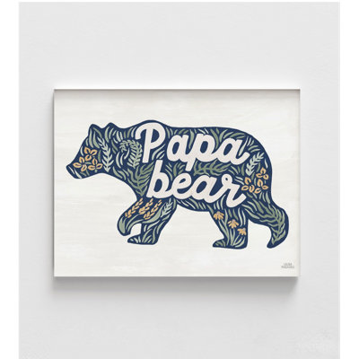 Affiche de papa ours, décor naturel bleu marine, œuvre d'art en forme d'ours, idée de cadeau d'anniversaire de grand-père, affiche d'art de forêt bleu foncé
