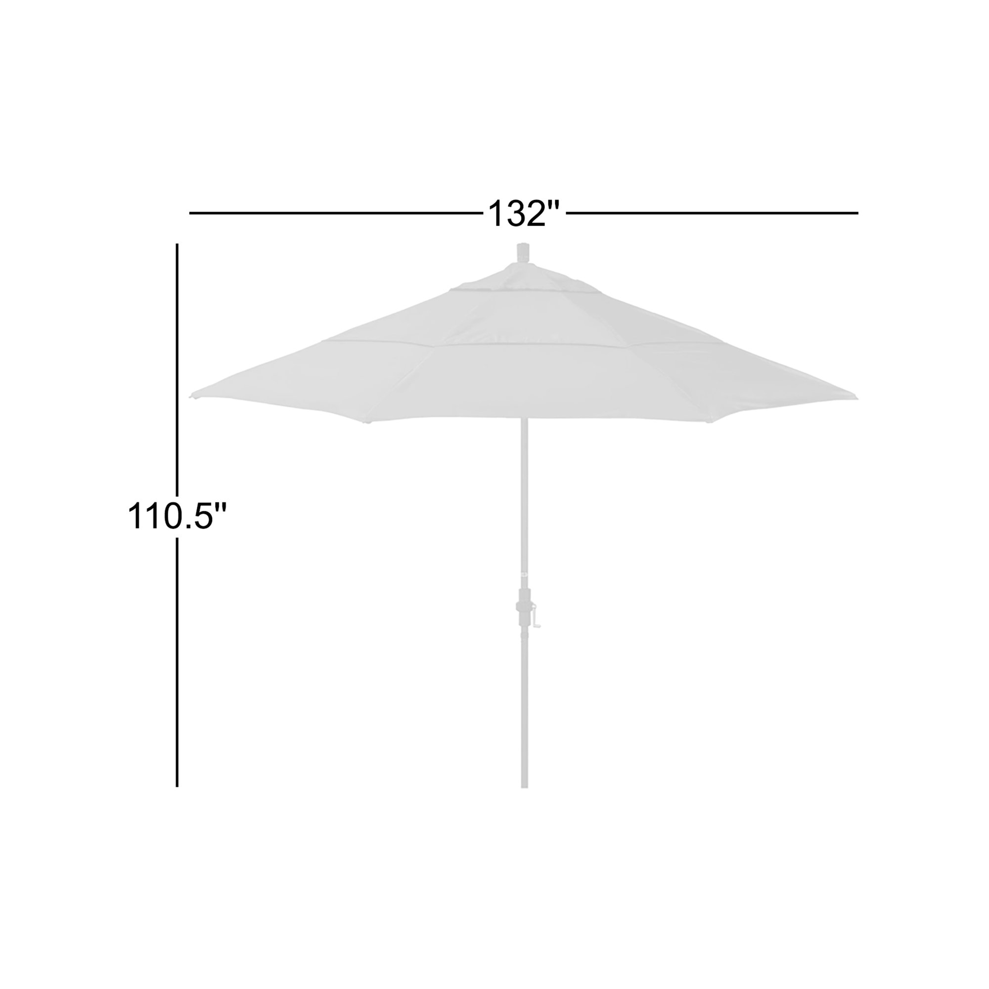Broadmeade 132'' Sunbrella® Outdoor Umbrella, Canvas Tangerine Sunbrella® Canvas