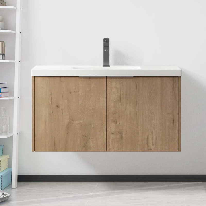 35,4 Salle de bain avec lavabo, Imitation chêne