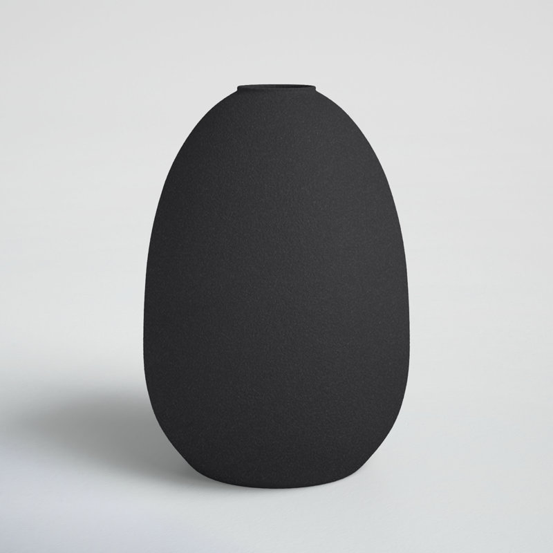 Jenny Aluminum Table Vase, Black, 7.25" H x 5" W x 5" D
