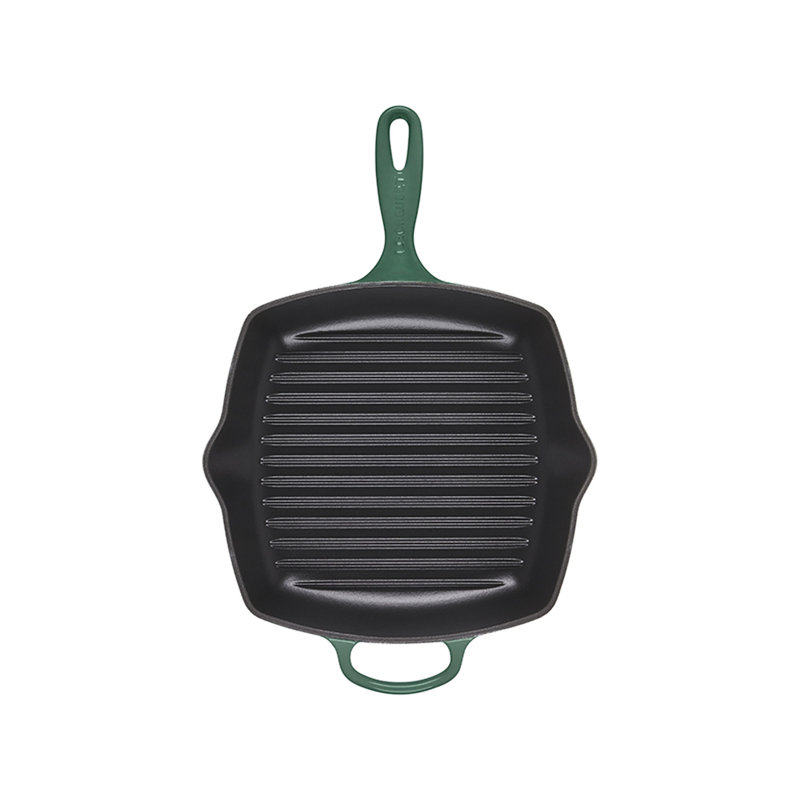 Le Creuset Signature Cast Iron Square Skillet Grill, 10.25", Artichaut
