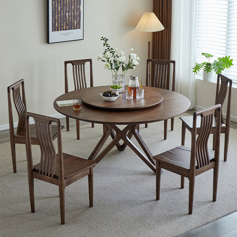 Ensemble de table de salle à manger American, H 29,9 po x L 54,3 po x l 54,3 po, 7 pièces: 1 table, 6 chaises 