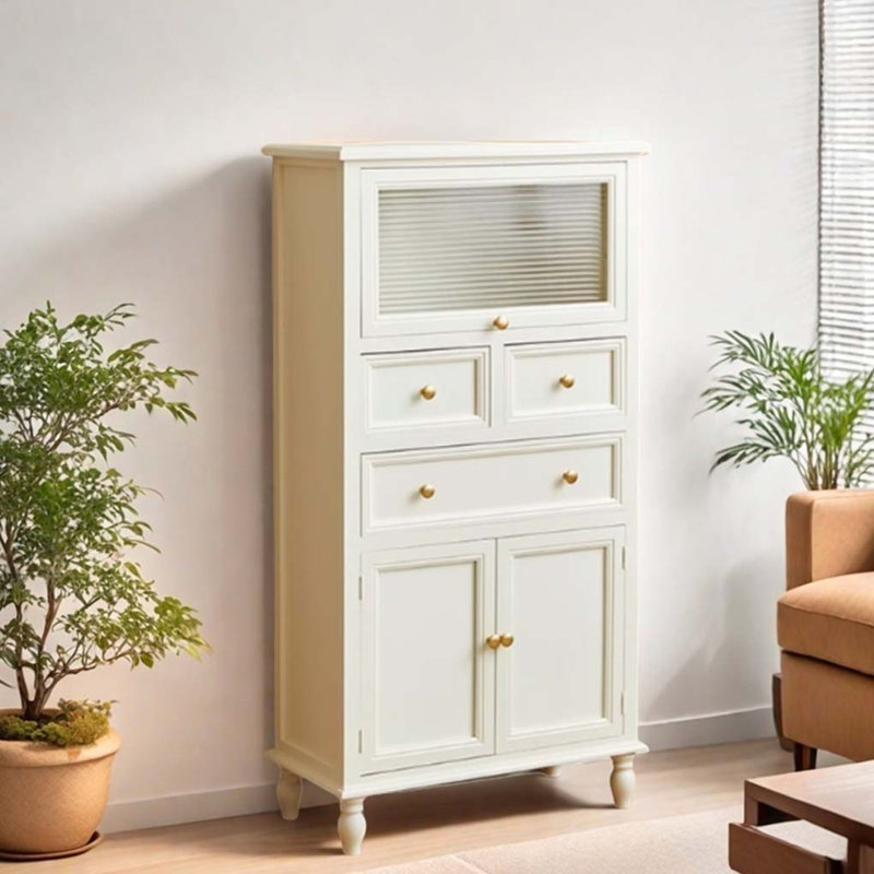 Bibliothèque de rangement multifonctionnelle en bois massif, Blanc
