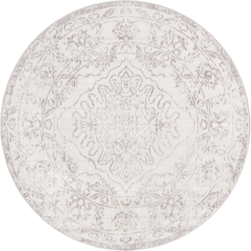Ostby Abstract Indoor Rug, Round 7'