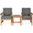 Baudin 2 - Person Patio Conversation Set with Cushions-2132641037