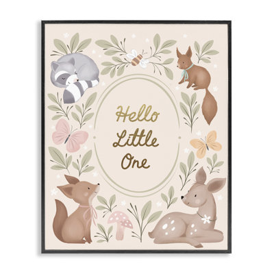 Hello Little One Animals Framed Giclee Art, design by Jo Taylor