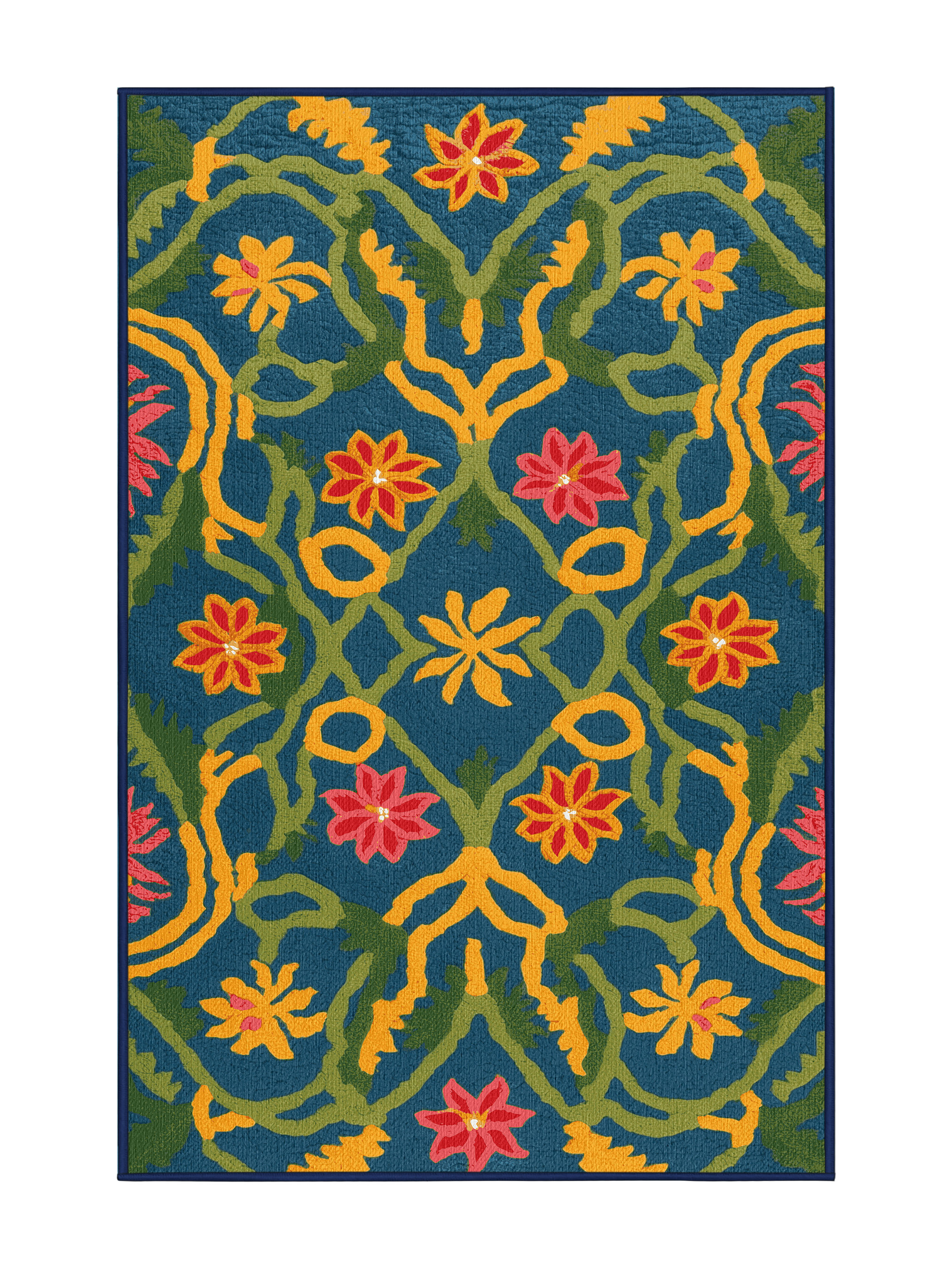 Breakwater Bay Washable Lei Patterns Hawaiian Area Rug | Wayfair