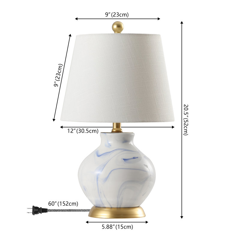 Lampe de table en céramique marbrée 21 po Larena