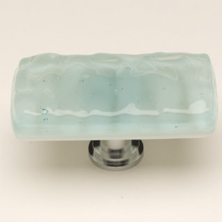 Glacier 1 1/4" Length Square Knob, Skinny Long Knob, Oil Rubbed Bronze, Sky Blue