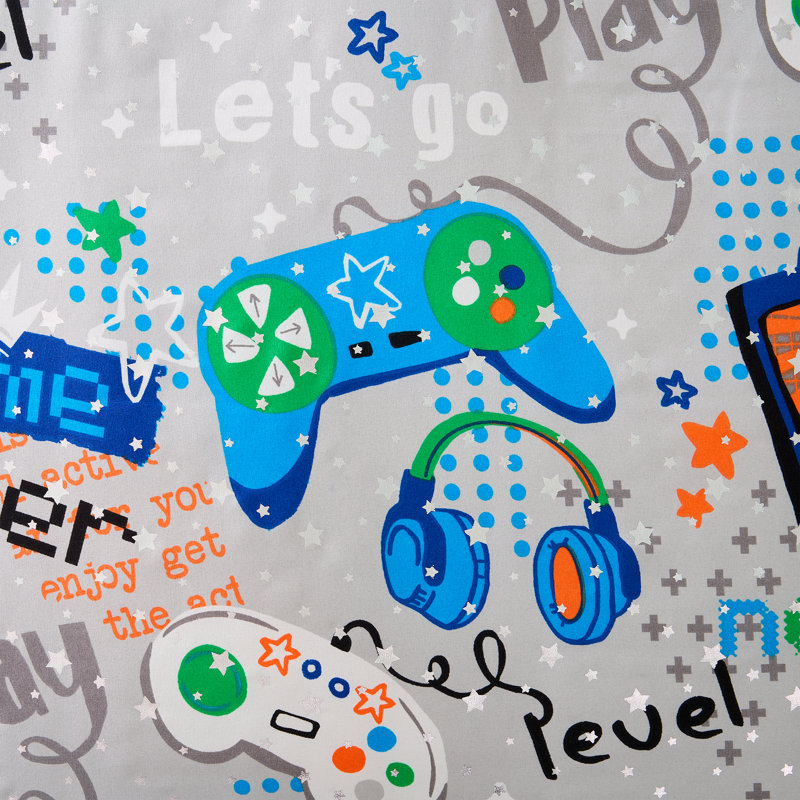 Olivia & Finn Gamer 3-Piece Kids Comforter Set, Twin, Blue