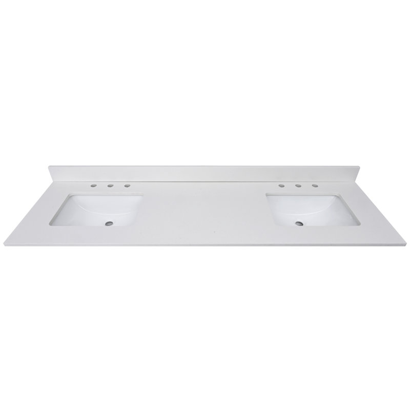 Lotte 73'' W Double Vanity Top, Everest White