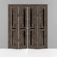Portes coulissantes doubles pliantes pour placard 96 po x 80 po (4 x 24 x 80 po) Veregio 7588 Chêne cognac avec verre dépoli, rails robustes, moulures, garnitures, quincaillerie, portes de placard en bois massif pour chambre à coucher-87390448
