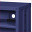 Table de chevet contemporaine bleue en métal avec 2 tablettes ouvertes-1746670168