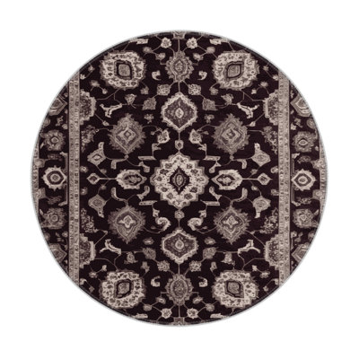 Tabriz Black Indoor and Outdoor Area Rug