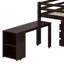 Lit mezzanine bas avec tiroirs, tablettes et bureau portatif à roulettes-347430985