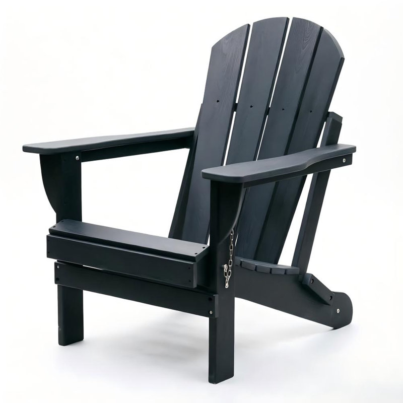 Chaise pliante d'extérieur Adirondack, Noir