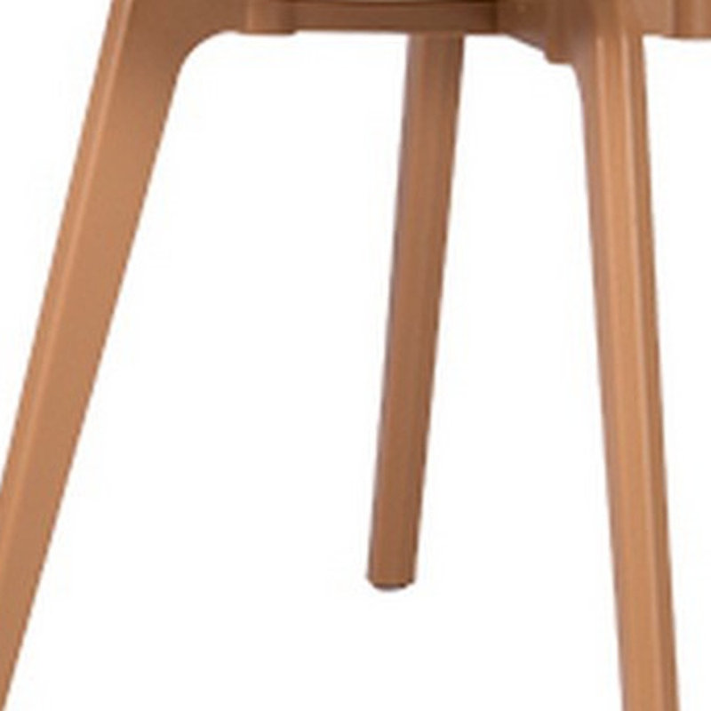 Ensemble de quatre chaises d'appoint en plastique robustes blanches et naturelles, Naturel, Blanc