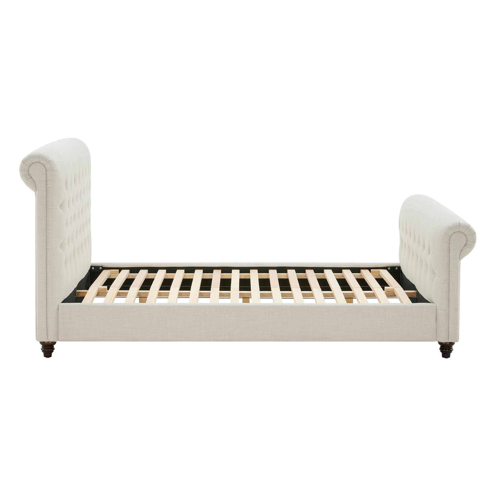 Linen Upholstered Sleigh Bed, Effie Linen Performance Linen, Queen