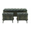 Banc de rangement Currie en métal bronze vieilli avec similicuir capitonné brun foncé