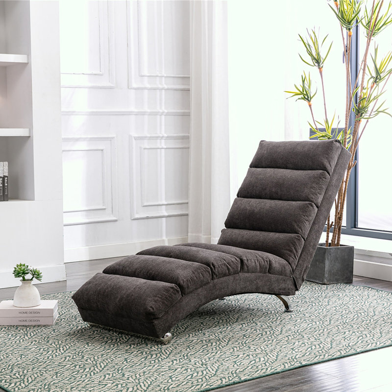 Chaise longue rembourrée Laquasia, Polyester gris foncé