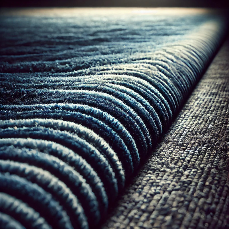 Tapis bleu en laine touffeté à la main Louie Dazzling, Rectangle de 5 pi x 8 pi
