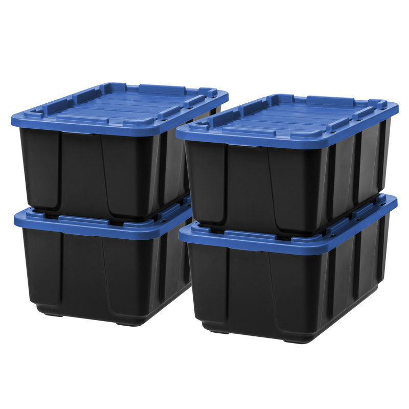 IRIS 12 Gal. Stackable Storage Totes with Lids, 14.25" H x 20.88" W x 30.69" D