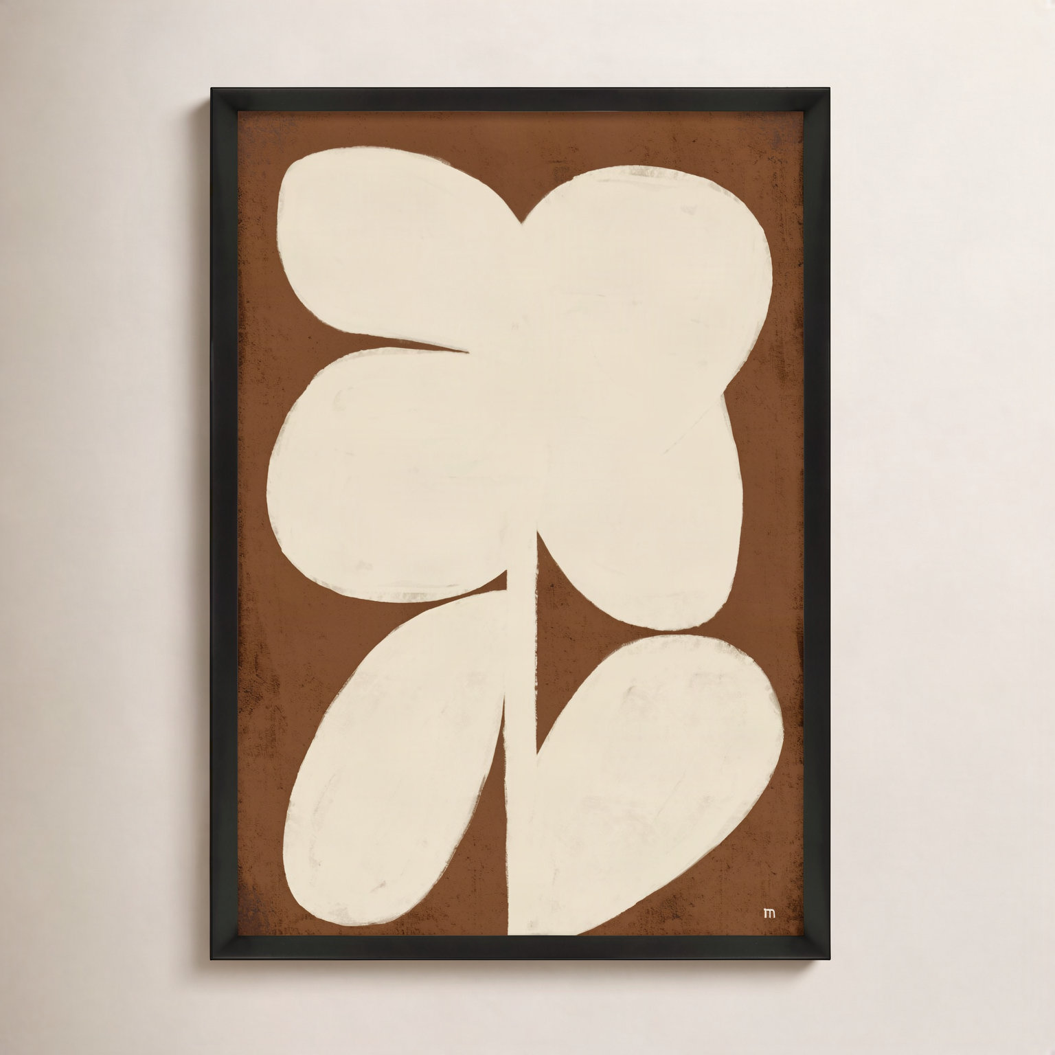 Flower 2 Print, 25" H x 17.5" W, Black Framed