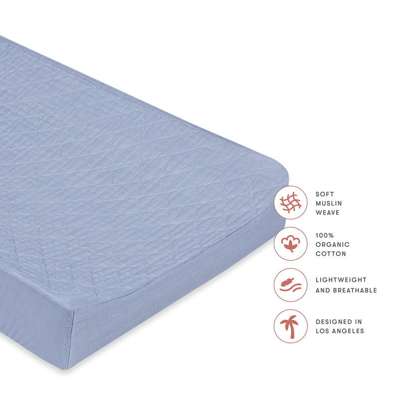 Dewdrop Quilted Muslin Changing Pad Cover