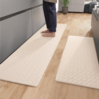 Ensemble de 2 tapis de cuisine rembourrés en mousse anti-fatigue