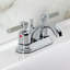 Robinet de salle de bain central à 4 poignées à 3 trous à fixation sur le comptoir avec poignée escamotable en plastique Kingston-25314080