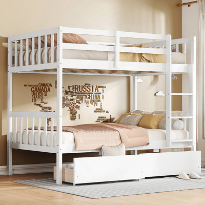 2 Drawers Solid Wood Standard Bunk Bed